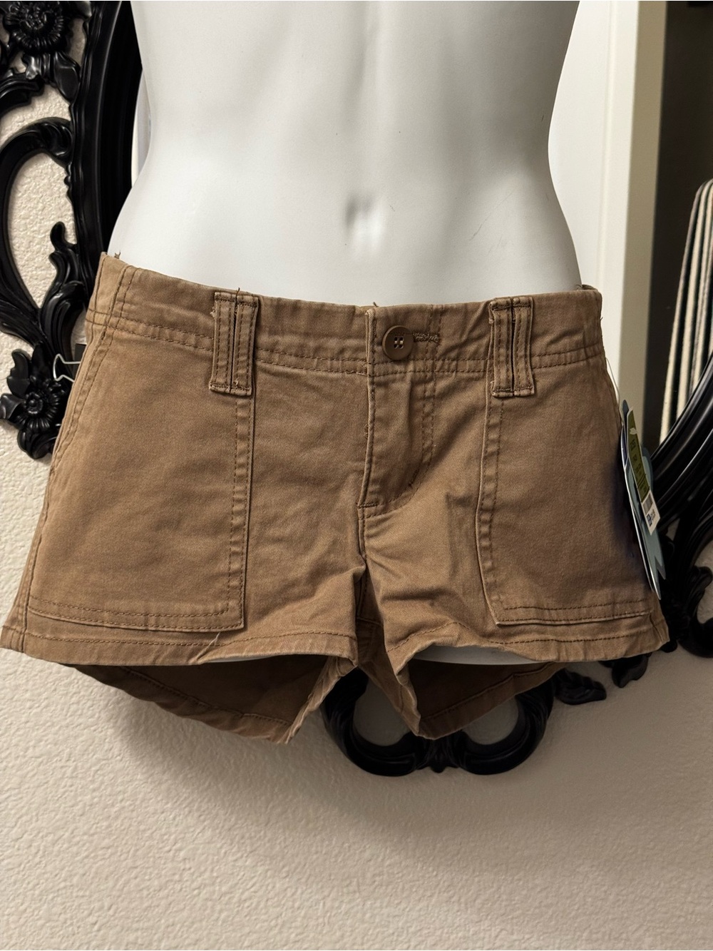 NWT Blue Riot XO Brown Utility Shorts Size 0 Y2K